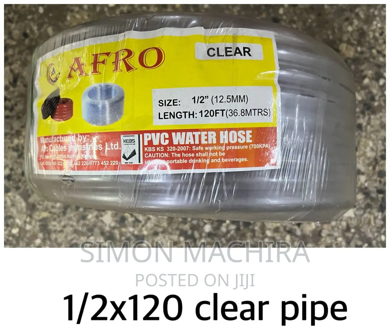Clear Hose Pipe. 120 Ft