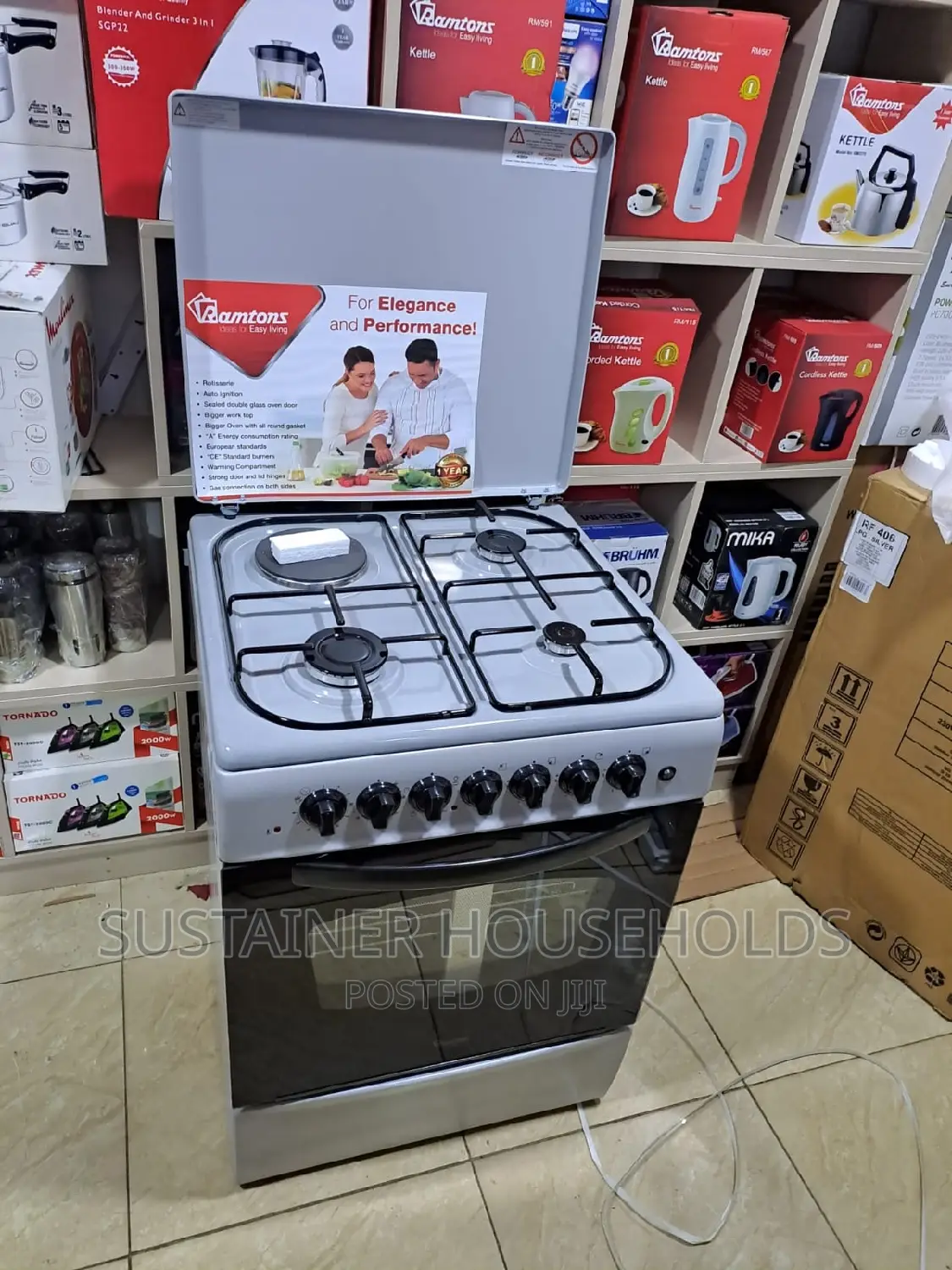 Ramtons 60 X 60cm Standing Cooker 3g + 1e