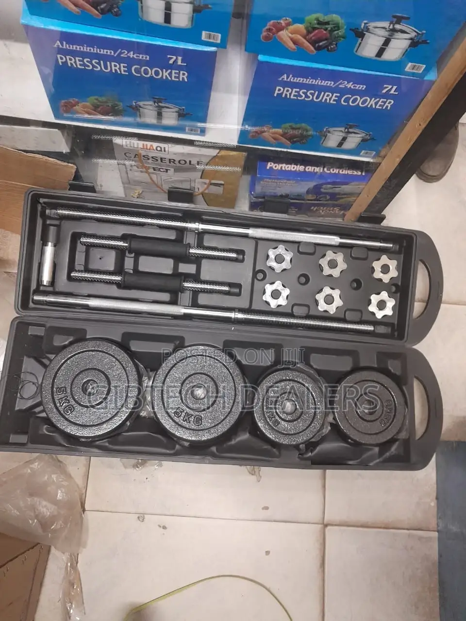 50kg Dumbbells/Barbell Set With Portable Case Available
