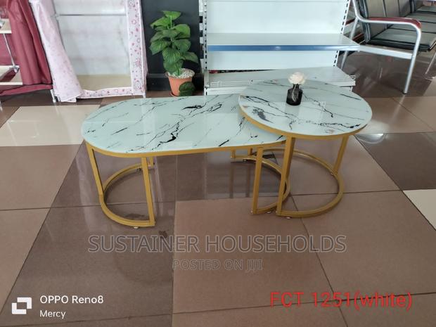 Marble Coffee Table, White and Gold Stands - main view