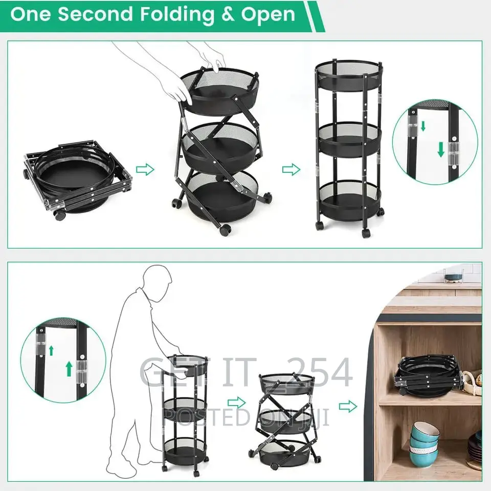 Foldable Round Rotating Multi Layer Rack