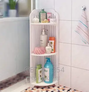 White Triangular 4 Layer or 3 Layer Corner Shelf