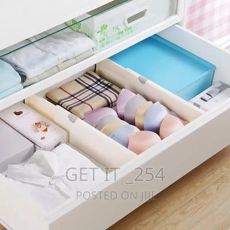 Adjustable Storage Drawers Divider Retractable Plastic
