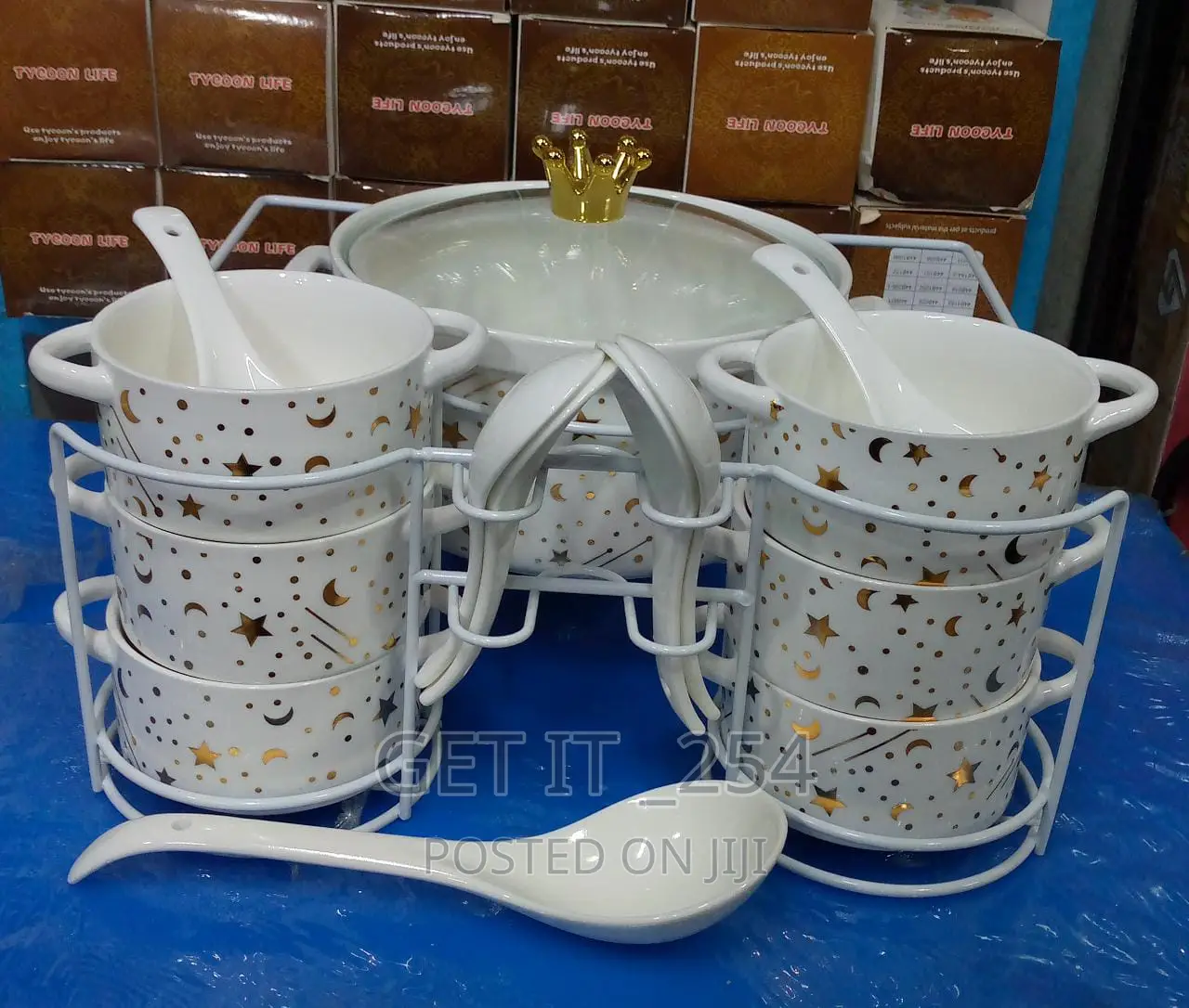 *Quality Ceramic Soup Set Available in the Colours Above