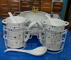 *Quality Ceramic Soup Set Available in the Colours Above