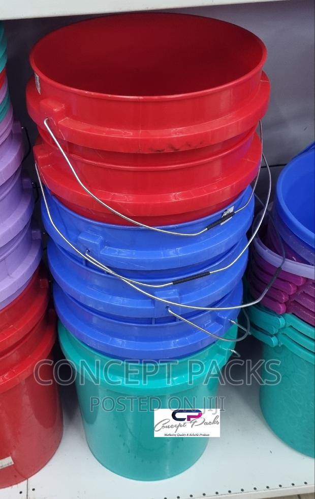 20l Heavy Duty Buckets With Metallic Handle And Lid