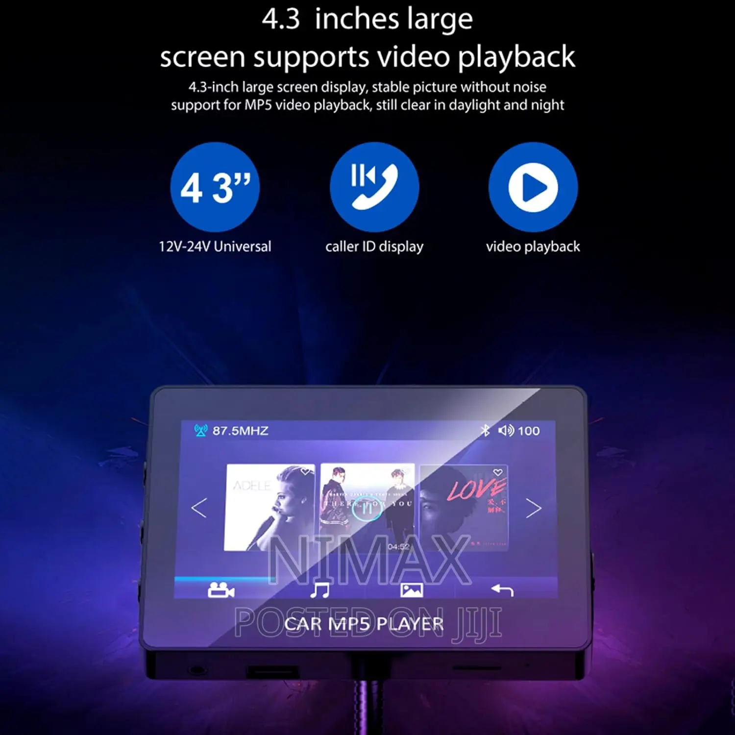Bluetooth MP5 Player, 4.3 Inch - Digital MP5 Music Player