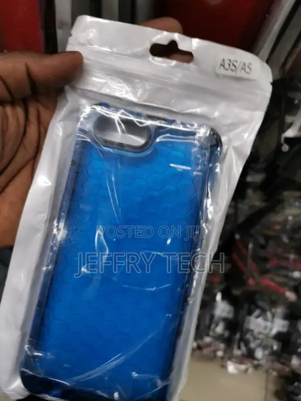 Oppo A3s/A5 Clear Case,Shockproof Rugged Transparent Red