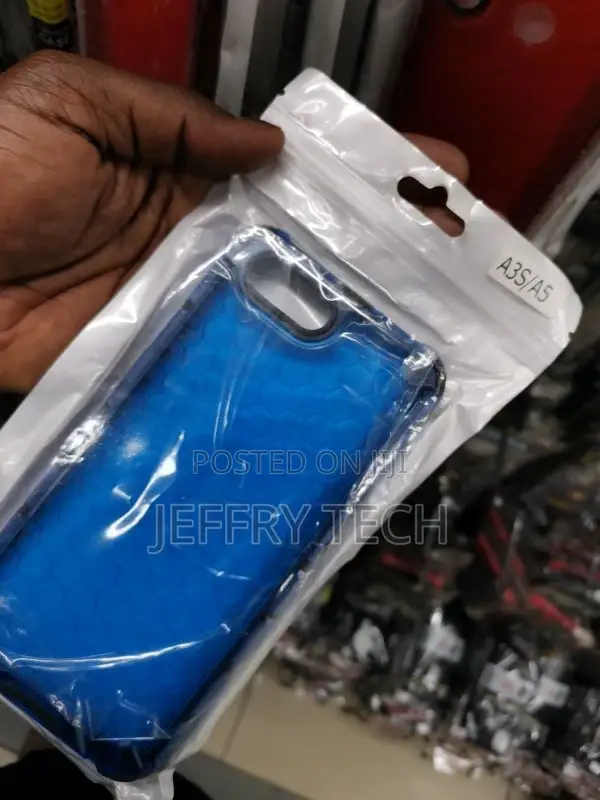 Oppo A3s/A5 Clear Case,Shockproof Rugged Transparent Red