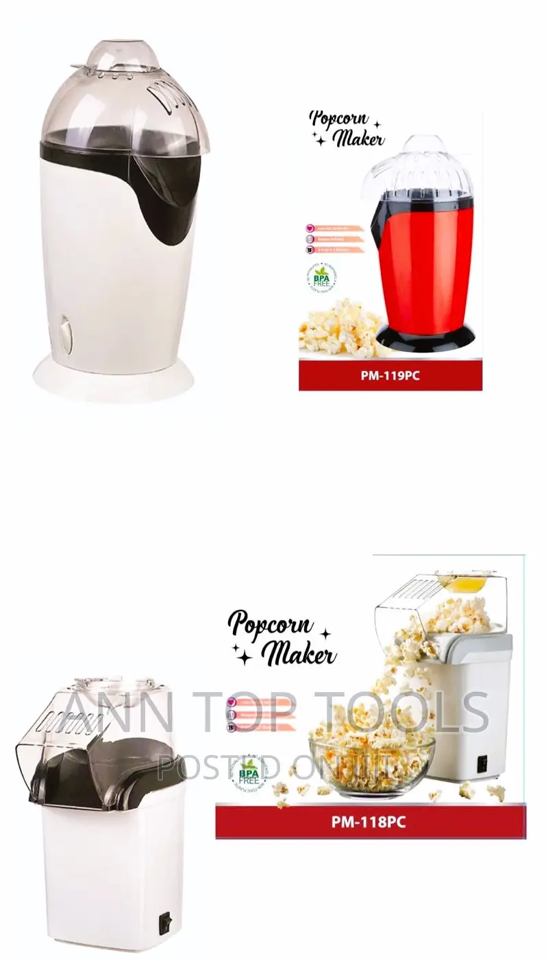 Small Popcorn Machine Two Models on Piece