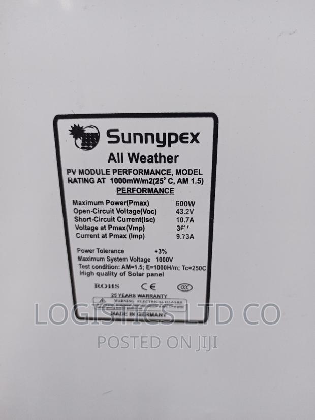 Sunnypex 600watts Solar Panel All Weather - thumbnail 2