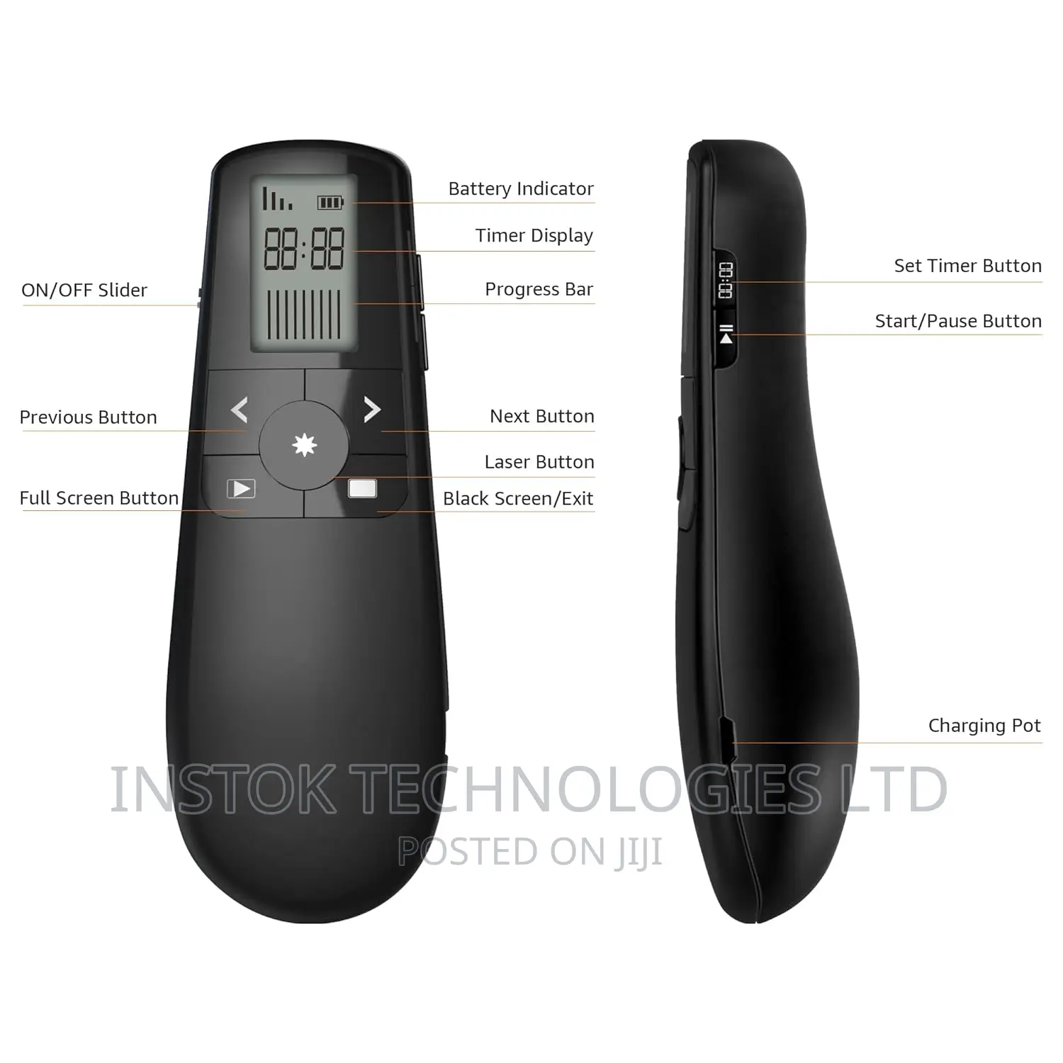 Amazon Basics Wireless Presenter, Green Laser With Timer, 2.