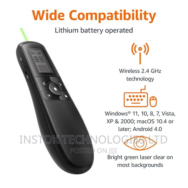 Amazon Basics Wireless Presenter, Green Laser With Timer, 2. - thumbnail 5