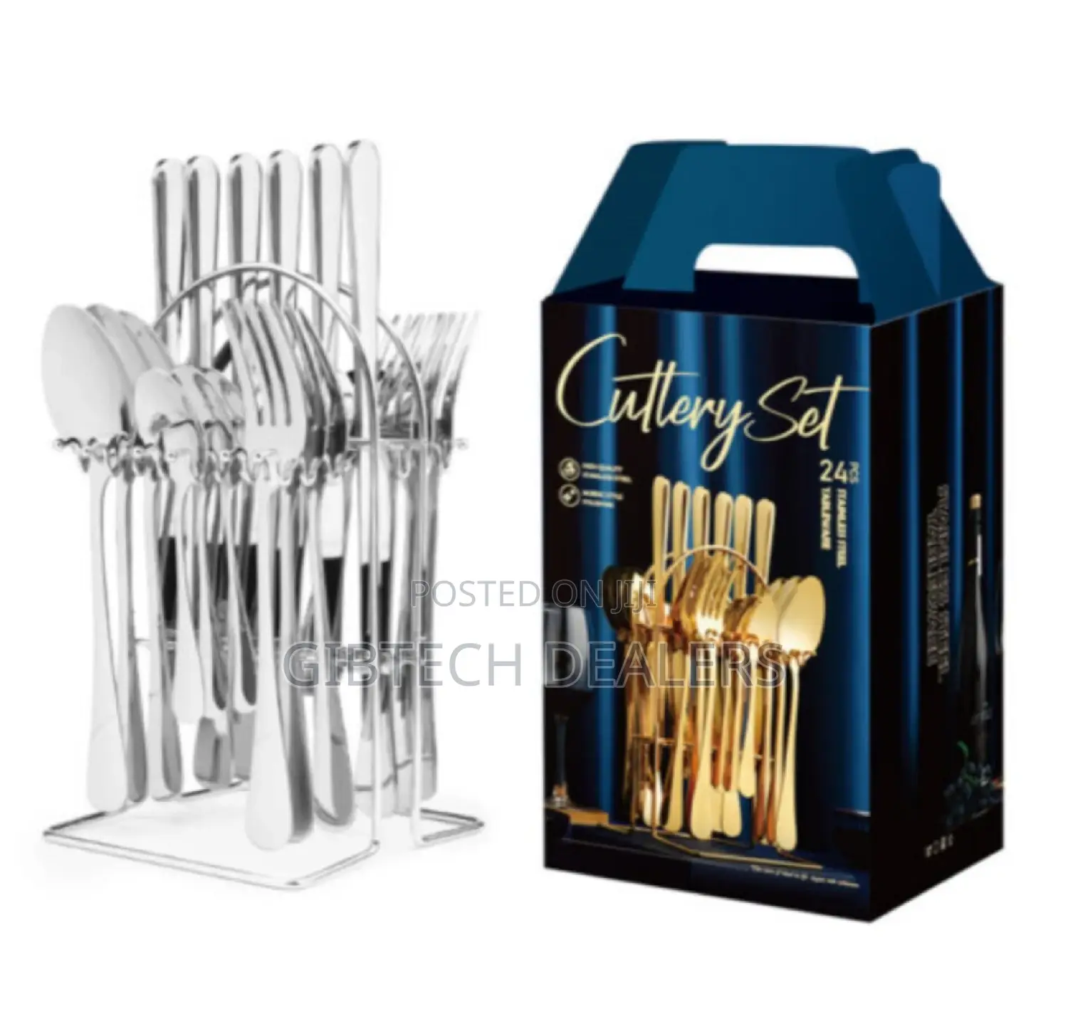 24pcs Cutlery Set Silver
