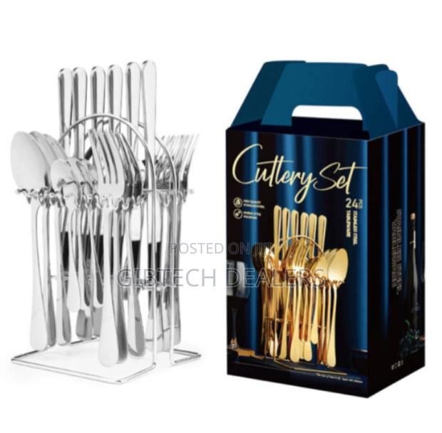24pcs Cutlery Set Silver Available - main view