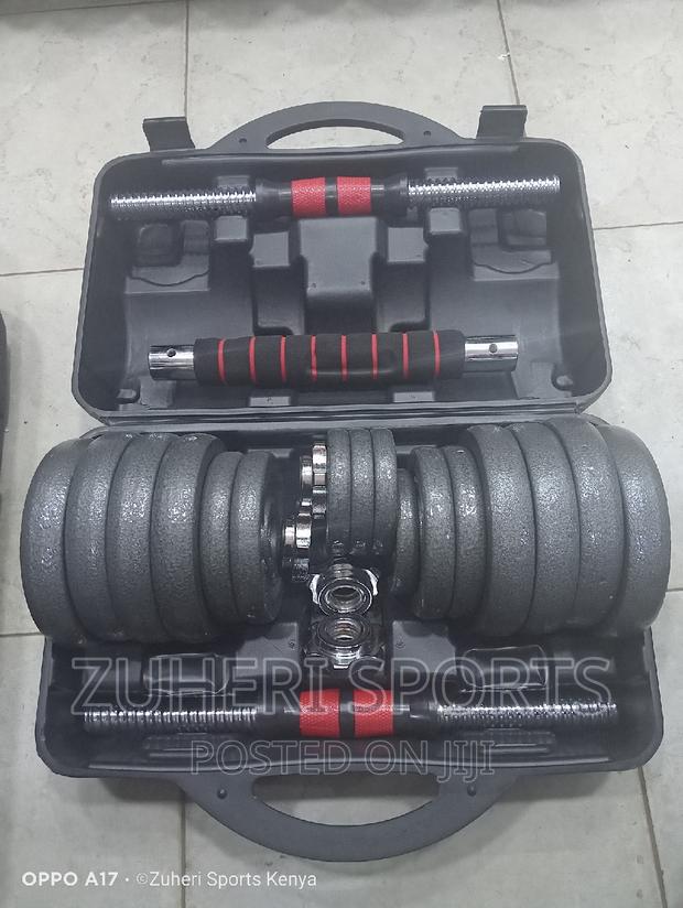 30kg Dumbbell/Barbell Set Adjustable Weights With Spin Locks
