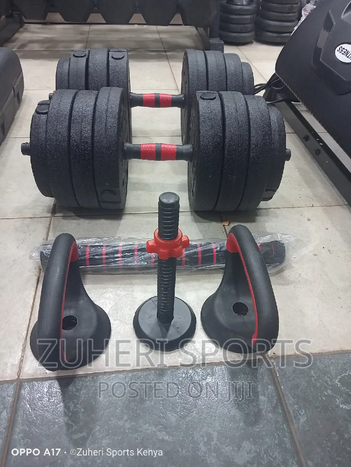 30kg Adjustable Dumbbell/Barbell/Kettlebell/Pushup Stand Set