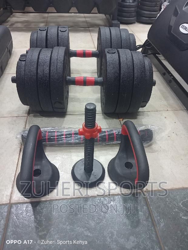 30kg Adjustable Dumbbell/Barbell/Kettlebell/Pushup Stand Set