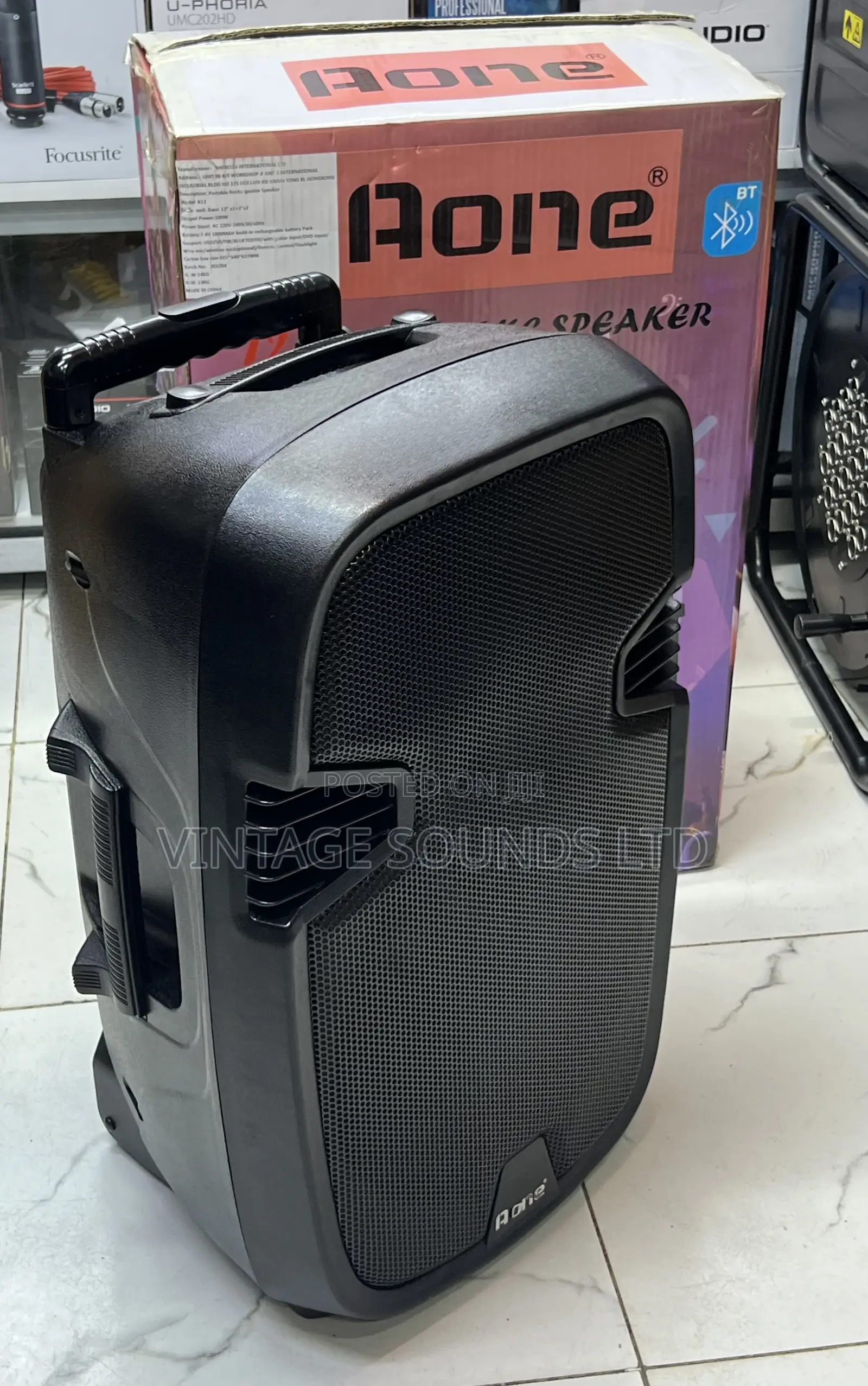 Aone 12inch Rechargeable Portable Amplified Powered Speaker
