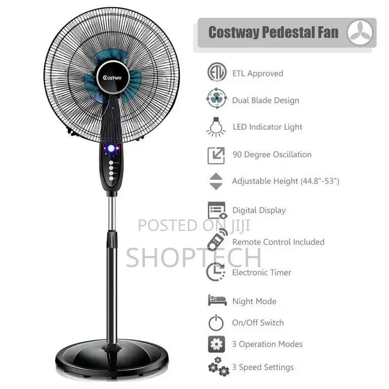 Urk 16 Inches Standing Fan With Remote