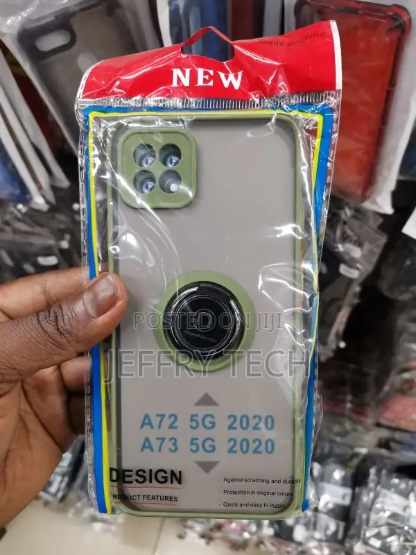 Ring Holder Phone Case for Samsung Galaxy A72 Smoke Back St
