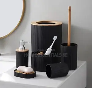 6pcs Bathroom Set -Gray,White Black*