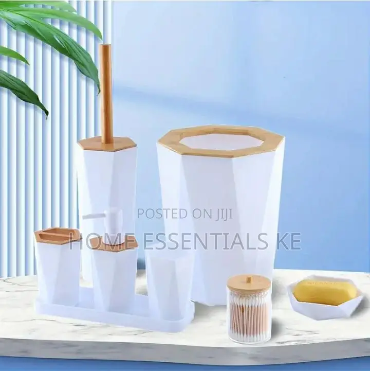 6pcs Bathroom Set -Gray,White Black*