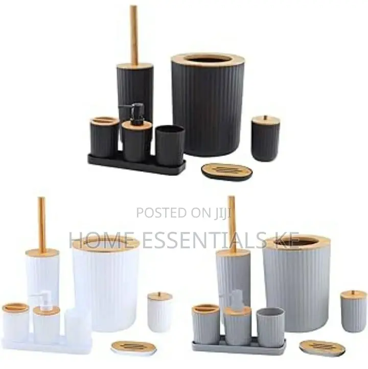 6pcs Bathroom Set -Gray,White Black*