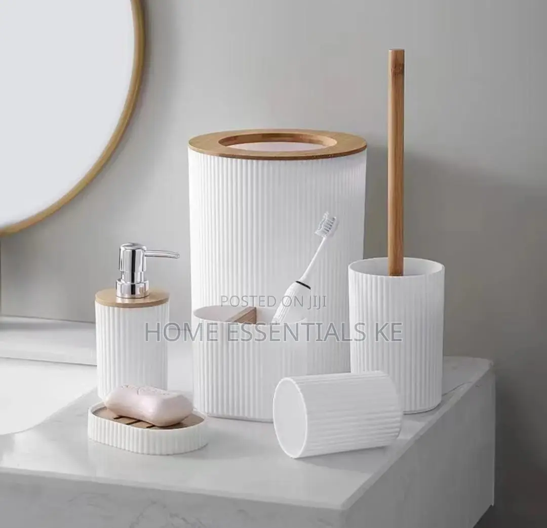6pcs Bathroom Set -Gray,White Black*