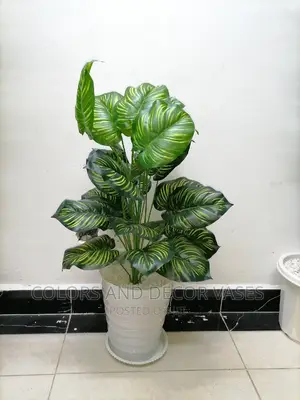 1m Long Artificial Plant Plus Plastic Vase With Underliner