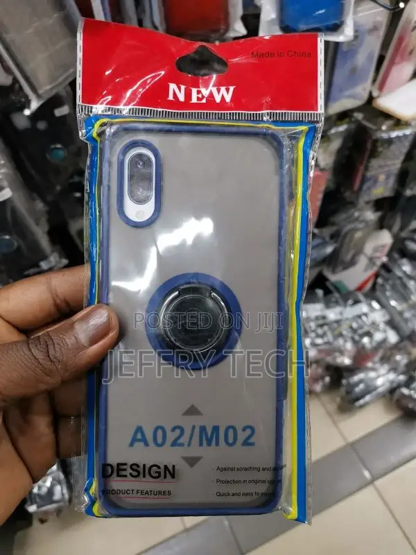 Samsung Galaxy A02 Smoke Case Magnetic Ring Stand) - Blue
