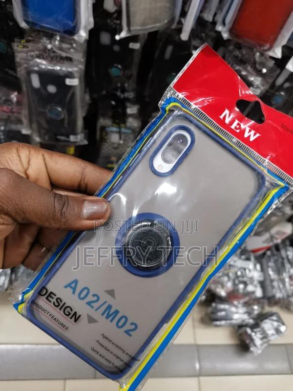 Samsung Galaxy A02 Smoke Case Magnetic Ring Stand) - Blue - thumbnail 3