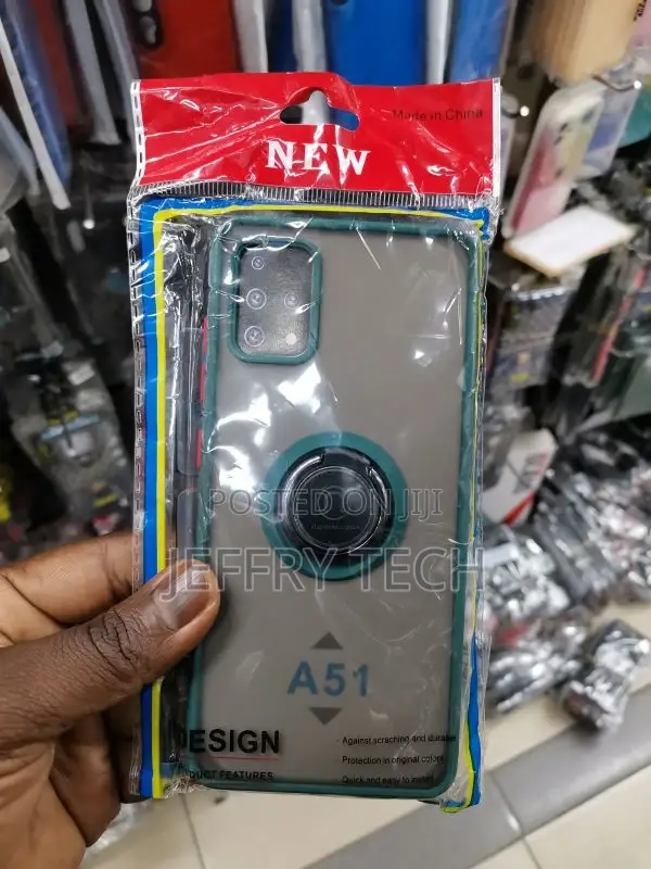 Samsung Galaxy A51 Smoke Case Magnetic Ring Stand) - Blue