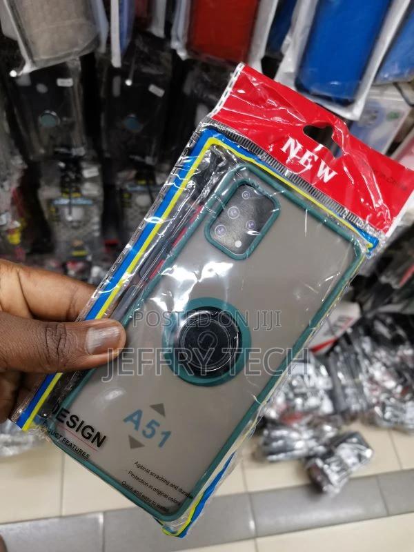 Samsung Galaxy A51 Smoke Case Magnetic Ring Stand) - Blue - thumbnail 3