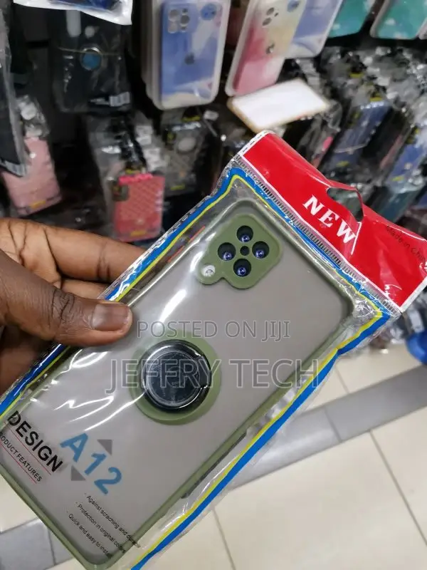 Samsung Galaxy A12 Smoke Case With Ring Stand