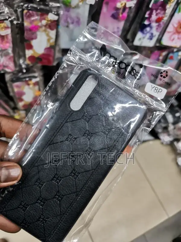 Huawei Y8P Texture PU Leather Back Hard Case Cover for Huawe