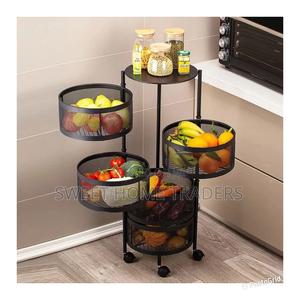 5 Layer Kitchen Rotating Storage Shelves Rack - thumbnail 2