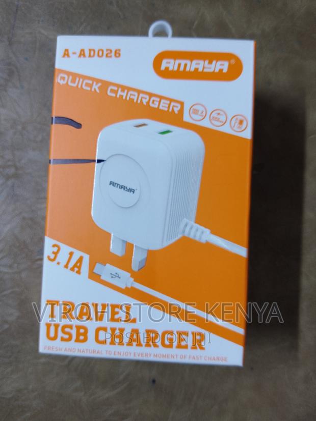 Type C Fast Charger 1.2m Cable With Two USB Ports
