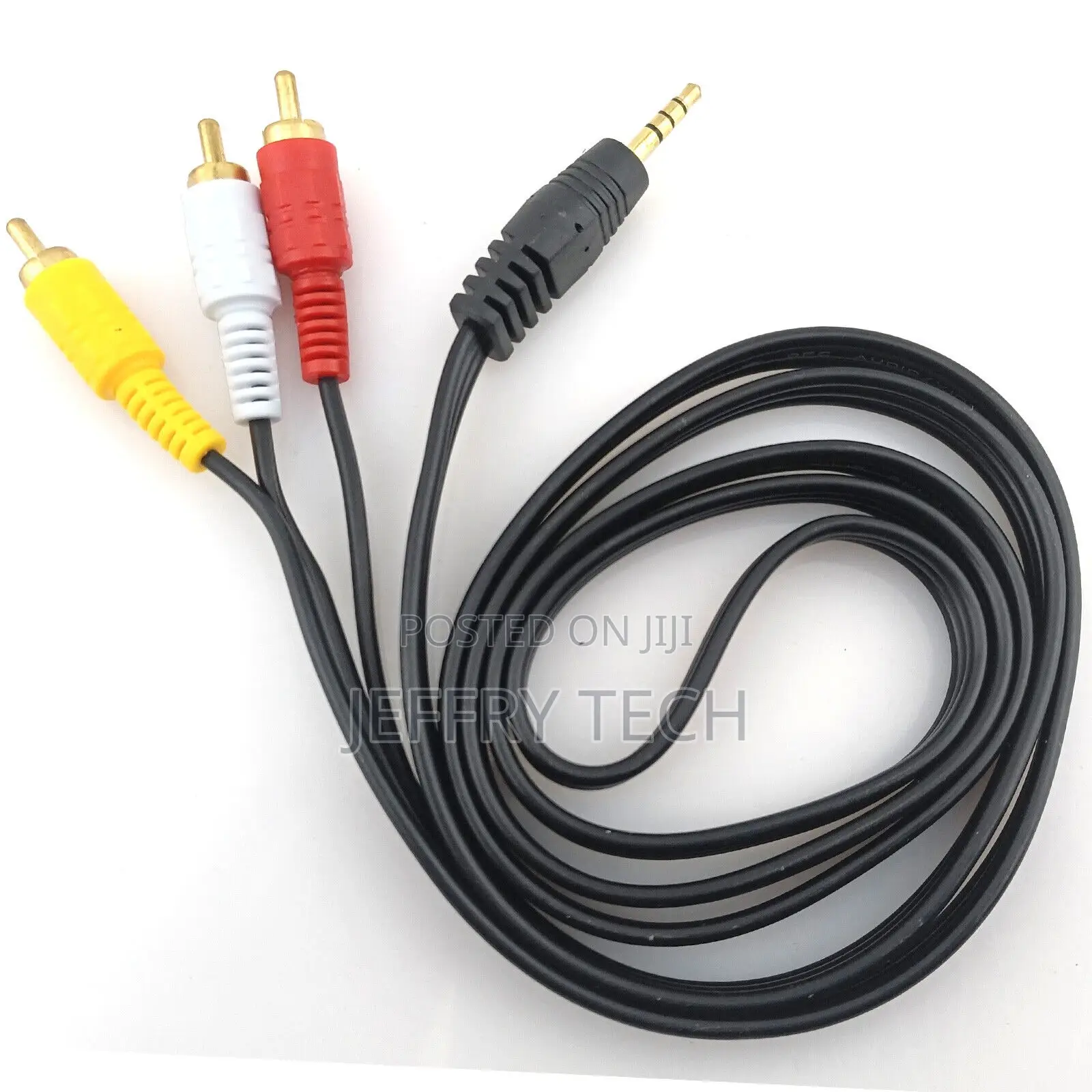 3.5mm AUX to 3 RCA Video Audio Cable Analog Male Plug Splitt