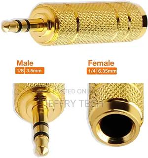 1/4 to 3.5mm Auxiliary Audio Adapter, Gold Plated, Resist Co