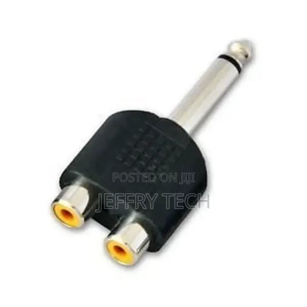 Mono Plug 6.5mm Male to 2 RCA Female Audio Jack Converter Ad