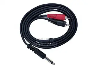 Mono Jack 6.3mm Male/P38mono Plug to Composite Audio 2 RCA M