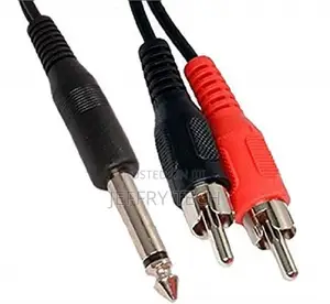 Mono Jack 6.3mm Male/P38mono Plug to Composite Audio 2 RCA M