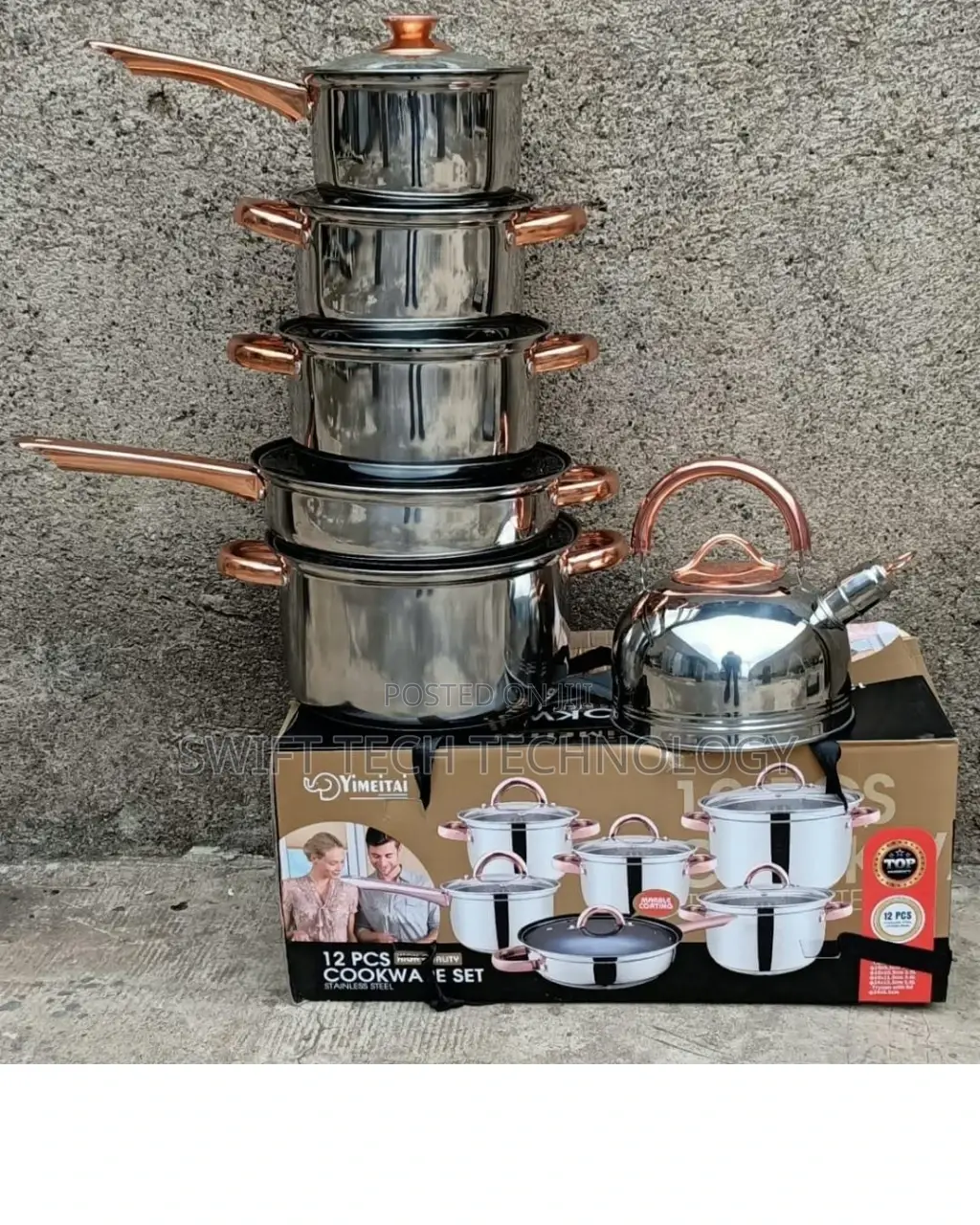 *12pc Cookware With Kettle-Yimeitai Cookware Set , 12pc
