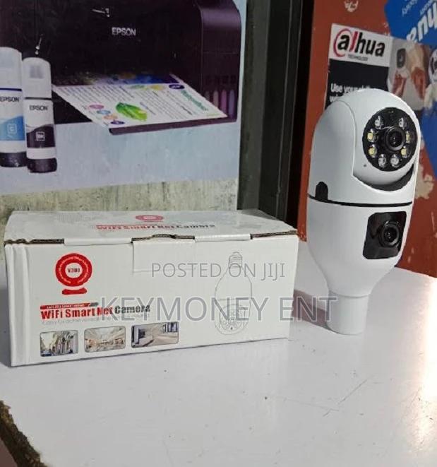 Rotating Bulb Wifi Smart Nanny Camera With Double Lens Cam