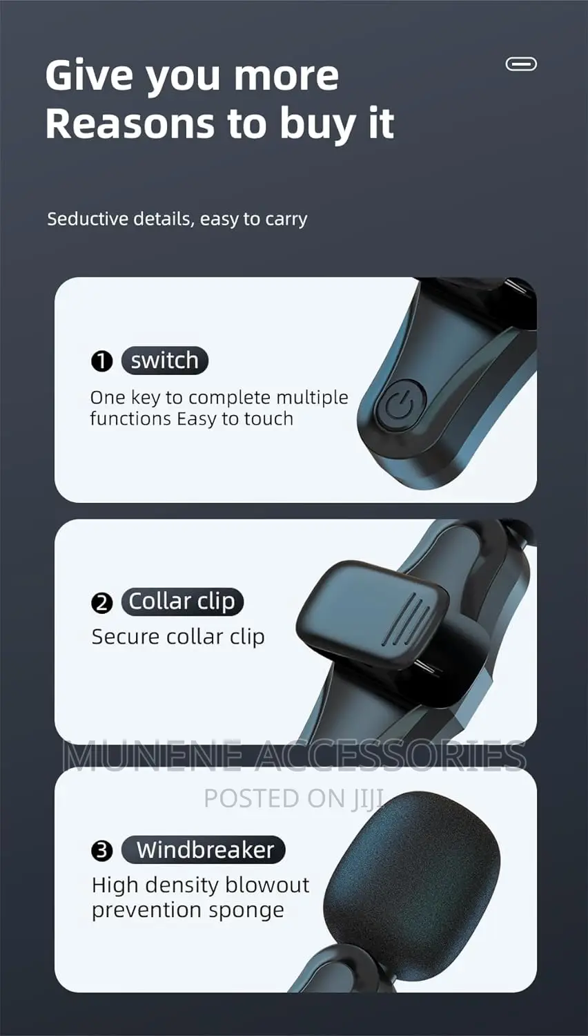Pro 3.5MM Pro Wireless Lavalier SINGLE Microphone CAMERA.