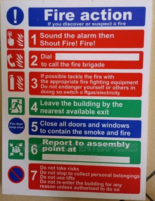 Fire Action Fire Action Fire Action Sign - main view