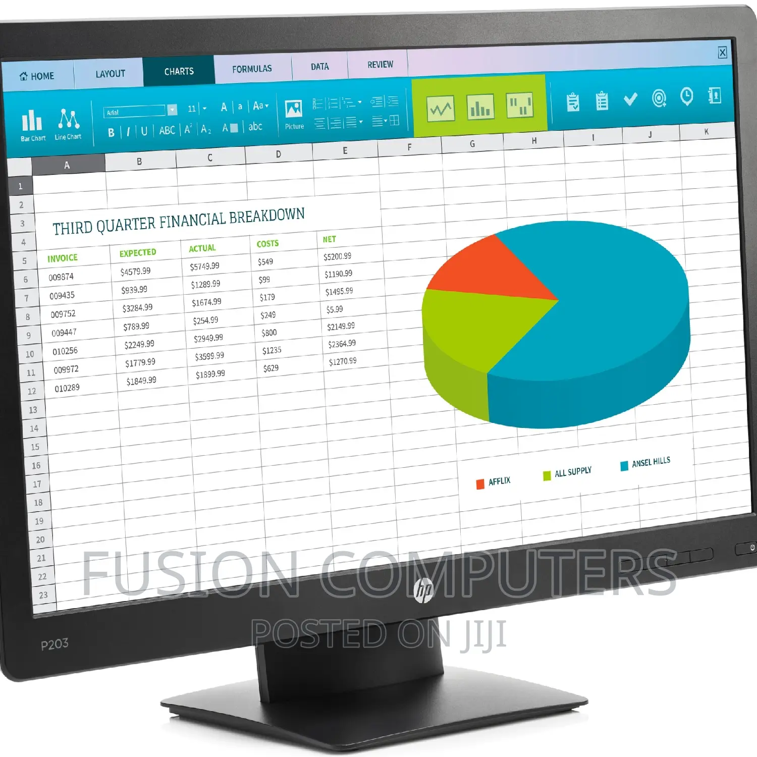 HP Prodisplay P203 50.8 Cm (20")1600x900pixels HD+LED Black