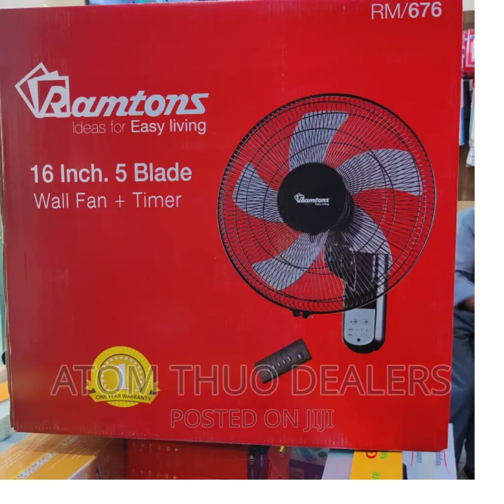 RM 676 Ramtons 16"Wall Fan With Remote 