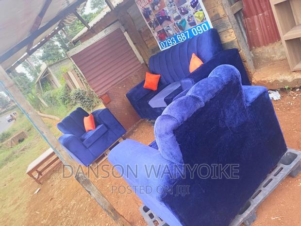 Five Seater Blue Sofa on Sale - main view